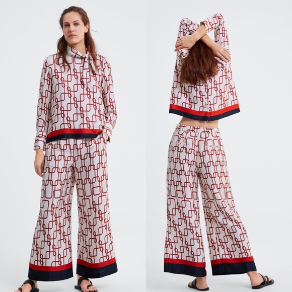 Zara Knot Print Pants #cybersale - Picture 3 of 4